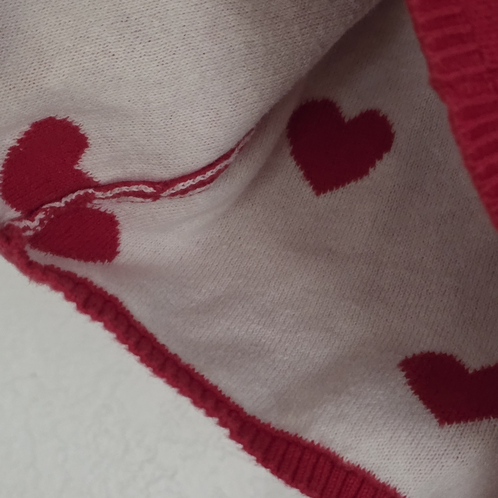 Toddler 12-18m H&M Red Knit Top with White Heart Motif - Picture 5 of 6